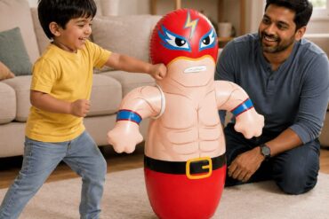 Inflatable Wrestler Punching Bag for Kids Bounce Back Bop Bag Free Standing Boxing Toy