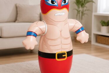 Inflatable Wrestler Punching Bag for Kids Bounce Back Bop Bag Free Standing Boxing Toy