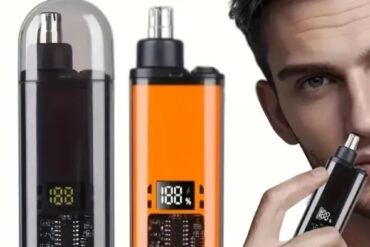 Rechargeable Electric Nose Hair Trimmer with 360° Rotating Head & LED Digital Display