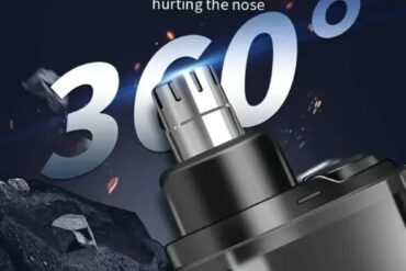 Rechargeable Electric Nose Hair Trimmer with 360° Rotating Head & LED Digital Display